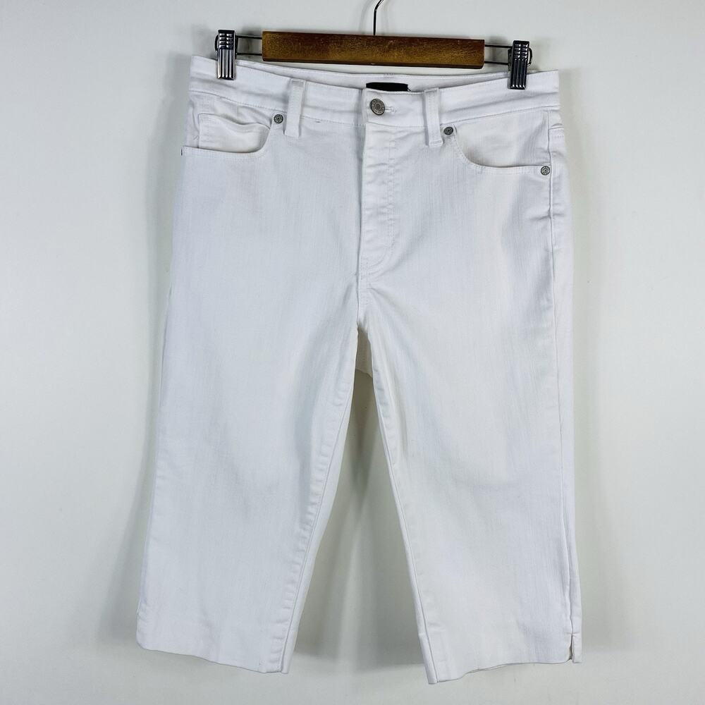 Talbots Capri Jeans 6 Petite White Straight Leg 5-Pocket